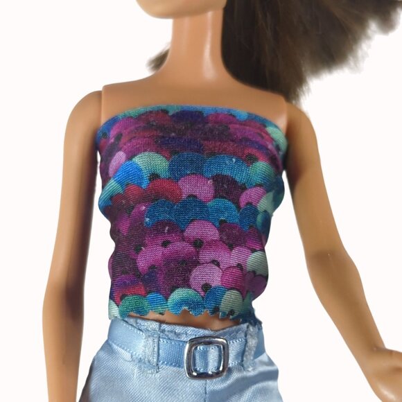 2005 City Style Asian Barbie Doll J0571 Redressed In Chic Top Shiny Pants - Picture 5 of 7